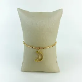 Pulseira Elo Cartier com Lua Folheado a Ouro 18
