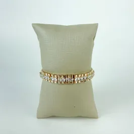 Pulseira Rivieira em Zircônias Folheada a Ouro 18k