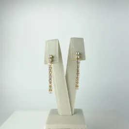 Brinco Riviera em Zircônia Folheado a Ouro 18k