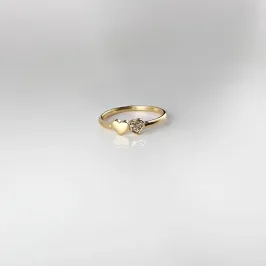 Anel Coração em MicroZircônia  Folheado a Ouro 18k