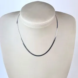 Choker Fita Em Aço Inox 316L na Cor Prata