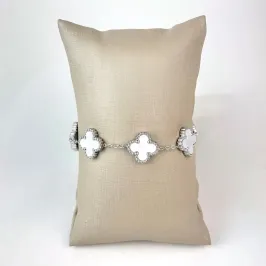 Pulseira Inspiração Branca Em Aço Inoxidável 316L na Cor Prata
