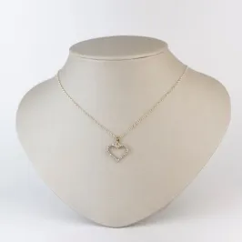 Colar Pingente de Coração em Zircônias Folheado a Ouro 18k