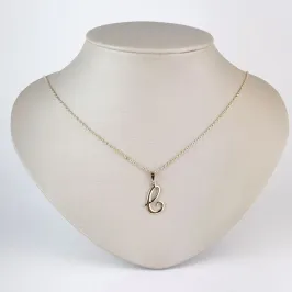 Colar Pingente Letra C Folheado a Ouro 18k