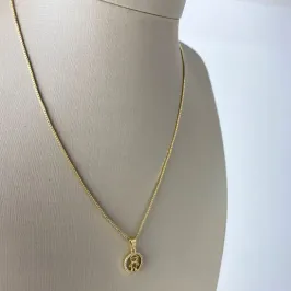 Colar Veneziana com Pingente Menino Folheado a Ouro 18k