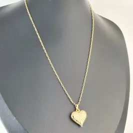 Colar Coração Folheado a Ouro 18k