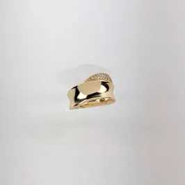 Anel Aurora Cravejado em Zircônias Folheado a Ouro 18k