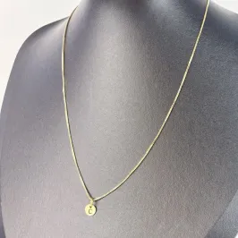 Colar Traço de Sol Letra C Folheado a Ouro 18k