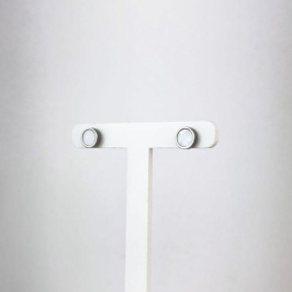 Brinco Círculo Branco Aço Inox 316L na Cor Prata