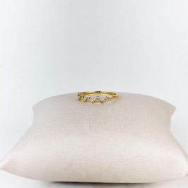 Anel Ondas de Luz em Zircônia Folheado a Ouro 18k