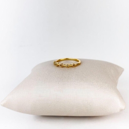 Anel Pontinhos de Luz em Zircônia Folheado a Ouro 18k