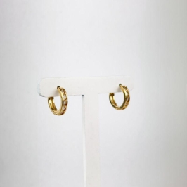 Brinco Argola  em Zircônias Folheado a Ouro 18k