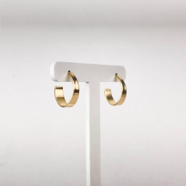 Brinco Argola Reta Folheado a Ouro 18k