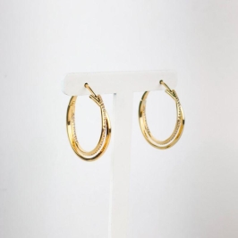 Brinco Argola Trançada em Zircônias Folheado a Ouro 18k