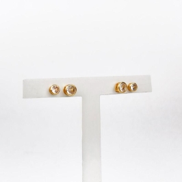 Brinco Duo Ponto de Luz em Zircônias Folheado a Ouro 18k