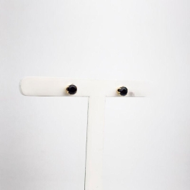 Brinco Ponto de Luz Preto Folheado a Ouro 18k