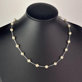 Choker Pérolas Folheado a Prata