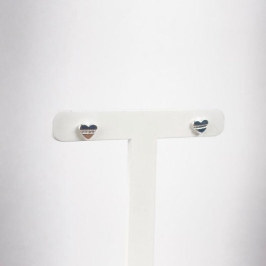 Brinco Coração com Zircônias Folheado a Prata