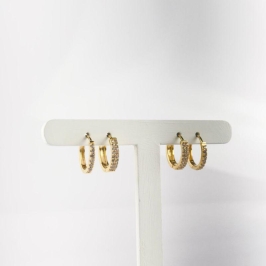 Brinco Duo Argola em Zircônias Folheado a Ouro 18k