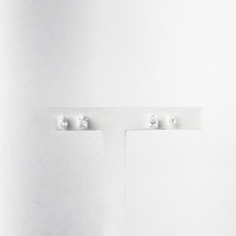 Brinco Duo Ponto de Luz em Gota Folheado a Prata