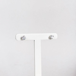 Brinco Ponto de Luz Quadrado Folheado a Prata