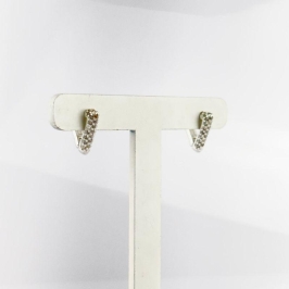 Brinco Triangular Argola em Zircônias Folheado a Prata