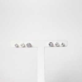 Brinco Trio Ponto de Luz em Gota Folheado a Prata