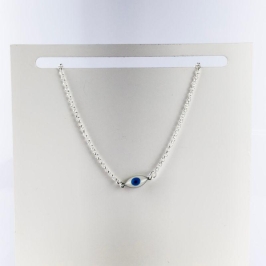 Tornozelera Olho Grego Folheada a Prata