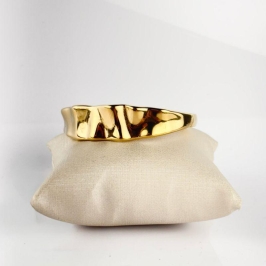 Bracelete Orgânico em Aço Inox 316L na Cor Dourada