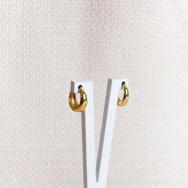 Brinco de Argolinha Lisa Folheado a Ouro 18K