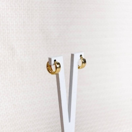 Brinco de Argolinhas Lisas Folheado a Ouro 18K