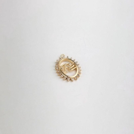Pingente Fé Cravejado em Zircônia Folheado a Ouro 18k