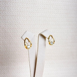 Brinco Orgânico com Ponto de Luz Folheado a Ouro 18k