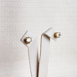 Brinco Ponto de Luz Folheado a Ouro 18k