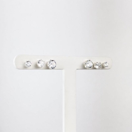 Brinco Trio Ponto de Luz Cristal Folheado a Prata