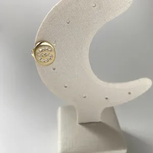 Piercing Fake Letra S Cravejada em Zircônias Folheado a Ouro 18k