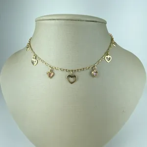 Choker Cartier com Corações Folheado a Ouro 18k