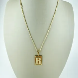 Colar Cordão Baiano com Pingente Letra R Folheado a Ouro 18k