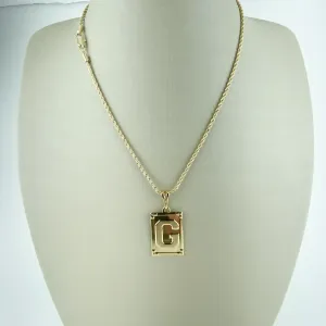 Colar Cordão Baiano com Pingente Letra G Folheado a Ouro 18k