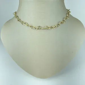 Choker de Elos de Coração Folheado a Ouro 18k
