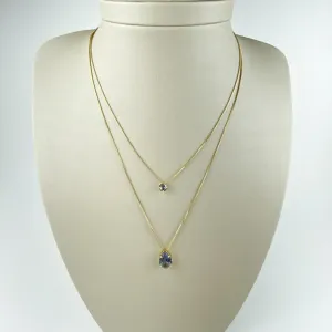 Colar Duplo com Ponto de Luz Folheado a Ouro 18k