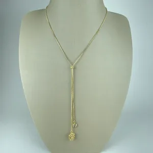 Colar Regulável Coração Vazado e em Zircônia Folheado a Ouro 18k