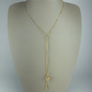 Colar Regulável com Bolinha Vazada Folheado a Ouro 18k