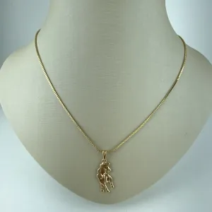 Colar Veneziana com Pingente Cavalo Folheado a Ouro 18k