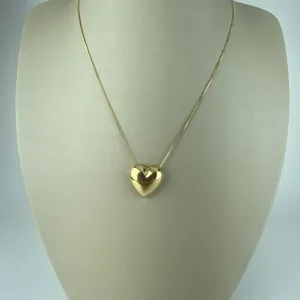 Colar Veneziana com Pingente de Coração Folheado a Ouro 18k