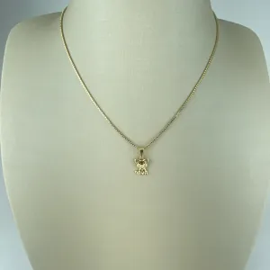 Colar Veneziana com Pingente de Gatinho Folheada a Ouro 18k