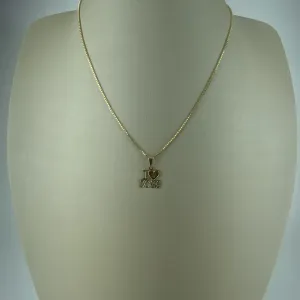 Colar Veneziana com Pingente I Love Dog Folheada a Ouro 18k