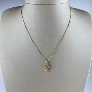 Colar Veneziana com Pingente Menino Folheada a Ouro 18k