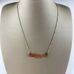 Colar Veneziana Profissões - Pedagogia - Folheado a Ouro 18k