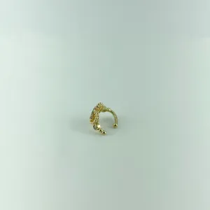 Piercing Fake de Coração Cravejado de Zircônia Colorida Folheado a Ouro 18k